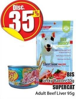 Promo Harga BIS Jerky Bacon 70gr/SUPERCAT Adult Beef Liver 95gr  - Hari Hari