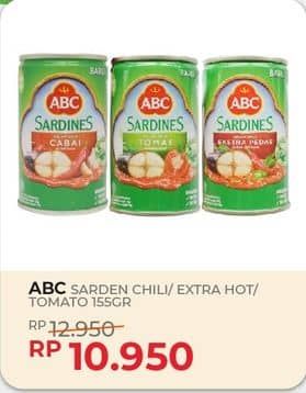 Promo Harga ABC Sardines Saus Cabai, Saus Ekstra Pedas, Saus Tomat 155 gr - Yogya