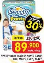 Promo Harga Sweety Silver Pants M60, XL44, L54 44 pcs - Superindo