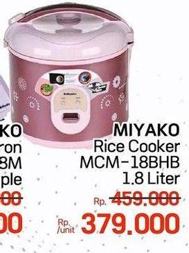 Promo Harga Miyako Rice Cooker MCM 18BHB 1800 ml - Lotte Grosir