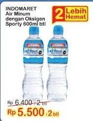 Promo Harga INDOMARET Air Minum Dengan Oksigen Sporty 600 ml - Indomaret