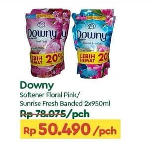 Promo Harga Downy Pewangi Pakaian Floral Pink, Sunrise Fresh 950 ml - TIP TOP