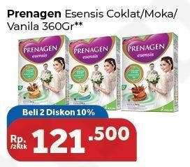 Promo Harga PRENAGEN Esensis Cokelat, Moka, Vanila per 2 box 360 gr - Carrefour