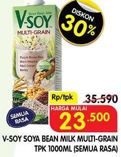Promo Harga V-SOY Soya Bean Milk Multi Grain 1000 ml - Superindo