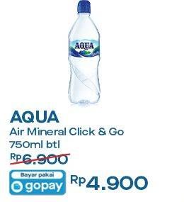 Promo Harga AQUA Air Mineral 750 ml - Indomaret