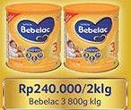 Promo Harga BEBELAC 3 Susu Pertumbuhan Madu, Vanila 800 gr - Indomaret