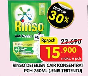 Promo Harga Rinso Liquid Detergent 750 ml - Superindo