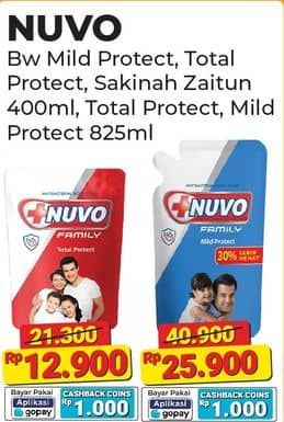 Promo Harga Nuvo Body Wash Total Protect, Mild Protect 825 ml - Alfamart