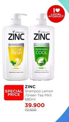 Promo Harga Zinc Shampoo Active Fresh Lemon, Refreshing Cool 680 ml - Watsons