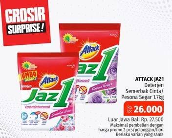 Promo Harga Attack Jaz1 Detergent Powder Pesona Segar, Semerbak Cinta 1700 gr - Lotte Grosir