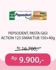 Promo Harga PEPSODENT Pasta Gigi Action 123 Siwak 190 gr - Indomaret