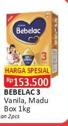 Promo Harga Bebelac 3 Susu Pertumbuhan Madu, Vanila 1000 gr - Alfamart