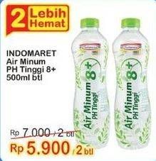 Promo Harga INDOMARET Air Minum pH 8+ 500 ml - Indomaret