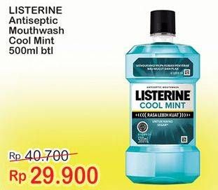 Promo Harga LISTERINE Mouthwash Antiseptic Cool Mint 500 ml - Indomaret