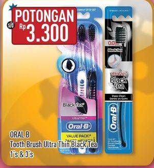 Promo Harga ORAL B Toothbrush Black Tea 3 pcs - Hypermart