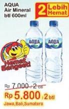 Promo Harga AQUA Air Mineral per 2 botol 600 ml - Indomaret