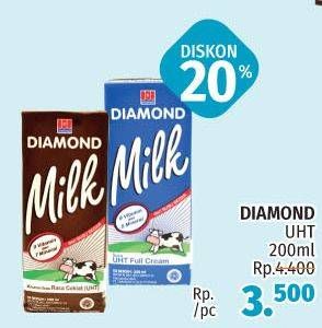 Promo Harga DIAMOND Milk UHT 200 ml - LotteMart