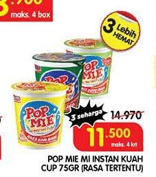 Promo Harga INDOMIE POP MIE Instan 75 gr - Superindo