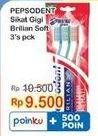 Promo Harga PEPSODENT Sikat Gigi Brilian Soft 3 pcs - Indomaret