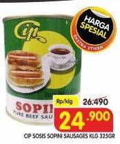 Promo Harga CIP Sopini Sosis Daging Sapi 325 gr - Superindo