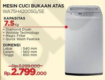 Promo Harga SAMSUNG WA75H4200SG/SE | Washing Machine Top Loading 7.5kg  - Courts