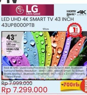 Promo Harga LG 43UP8000PTB Smart UHD TV 43 Inch  - Courts