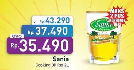 Promo Harga Sania Minyak Goreng 2000 ml - Hypermart