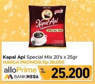 Promo Harga Kapal Api Kopi Bubuk Special Mix per 20 sachet 24 gr - Carrefour