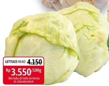 Promo Harga Lettuce Sayur Head per 100 gr - Alfamidi