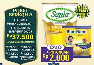 Promo Harga Sania Minyak Goreng + Blue Band Margarin  - Hypermart
