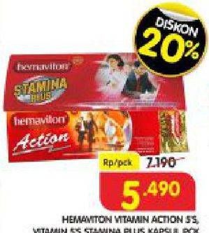 Promo Harga HEMAVITON Multivitamin Action, Stamina Plus 5 pcs - Superindo