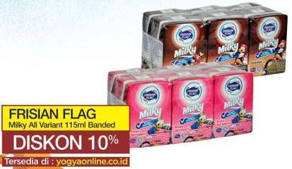 Promo Harga FRISIAN FLAG Susu UHT Milky All Variants 115 ml - Yogya