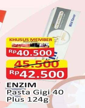 Promo Harga ENZIM Pasta Gigi 40 Plus 124 gr - Alfamart