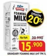 Promo Harga Grandairy Foaming Milk  1000 ml - Superindo