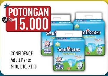 Promo Harga Confidence Adult Diapers Pants M10, L10, XL10 10 pcs - Hypermart