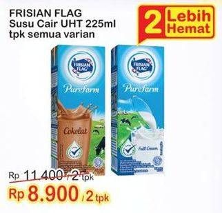 Promo Harga FRISIAN FLAG Susu UHT Purefarm Swiss Chocolate, Full Cream 225 ml - Indomaret