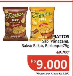 Promo Harga PIATTOS Snack Kentang Sapi Panggang, Bakso Bakar, BBQ 75 gr - Alfamidi