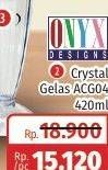 Promo Harga ONYX Gelas Crystal ACG04 420 ml - Lotte Grosir