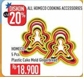 Promo Harga HOMECO Plastic Cake Mold Gingerbread 5 pcs - Hypermart