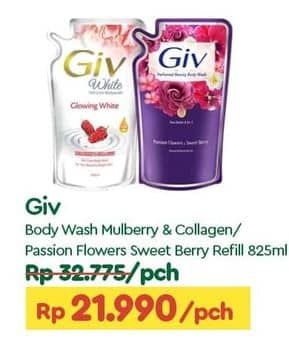 Promo Harga GIV Body Wash Mulberry Collagen, Passion Flowers Sweet Berry 825 ml - TIP TOP