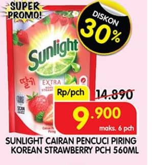 Promo Harga Sunlight Pencuci Piring Korean Strawberry 560 ml - Superindo