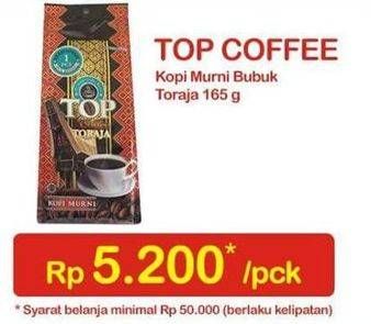 Promo Harga Top Coffee Kopi Toraja 165 gr - Indomaret