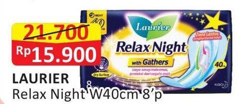 Promo Harga Laurier Relax Night Gathers 40cm 8 pcs - Alfamart