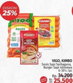 Vigo, Kimbo Sosis Sapi Serbaguna, Burger Sapi Istimewa 6-30's