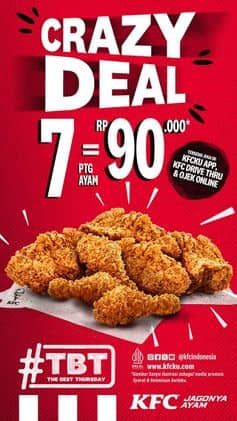 Promo KFC Tambah 7 ptg Ayam. Tersedia juga di KFCKU App, KFC Drive Thru, Ojek Online