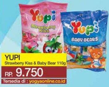 Promo Harga YUPI Candy Baby Bears, Strawberry Kiss 110 gr - Yogya