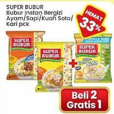 Promo Harga Super Bubur Bubur Instant Ayam, Abon Sapi, Soto, Kari 45 gr - Indomaret