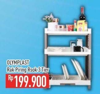 Promo Harga Olymplast Rak Piring RSOK 3 Tier  - Hypermart