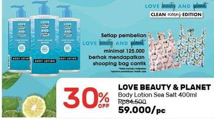 Promo Harga LOVE BEAUTY AND PLANET Body Lotion Sea Salt 400 ml - Guardian