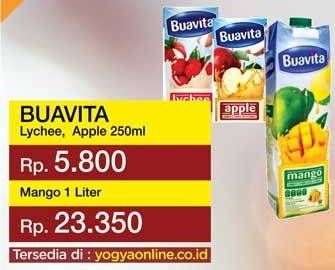 Promo Harga BUAVITA Fresh Juice Lychee, Apple 250 ml - Yogya